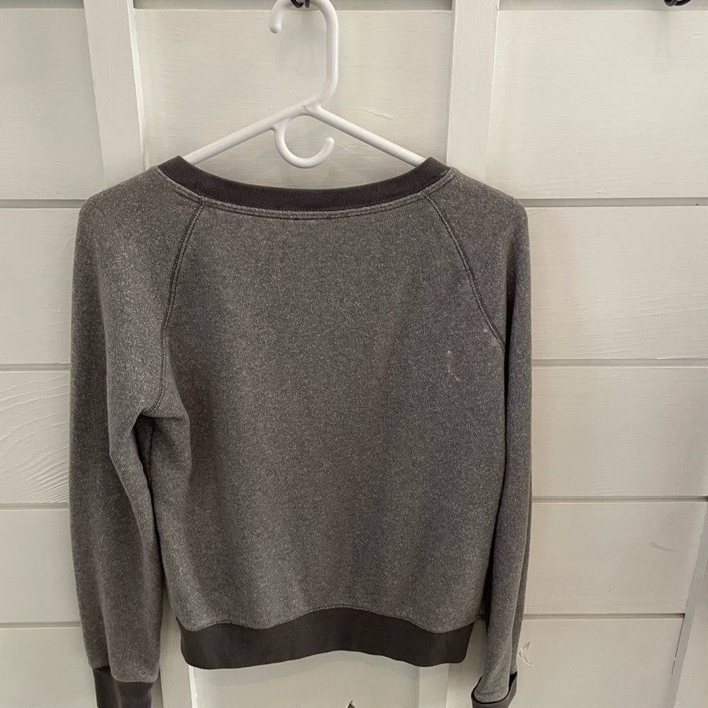 2017 PINK Victoria's Secret Charcoal Crew Neck cropped sweatshirt Sz sm pullover - Picture 5 of 8